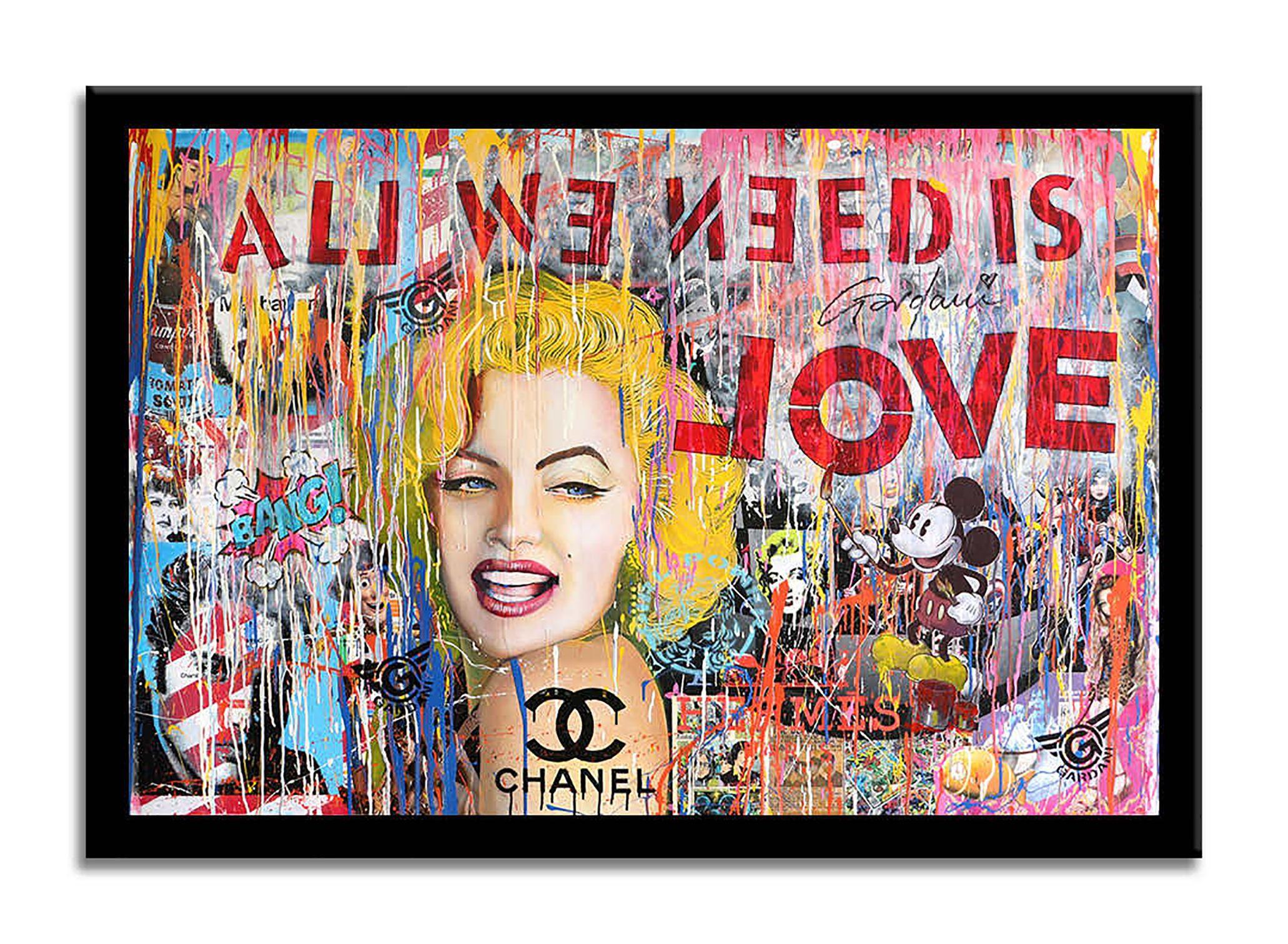 Marilyn All we Need â€“ Original Painting on canvas, Painting, Acrylic on Canvas For Sale 1
