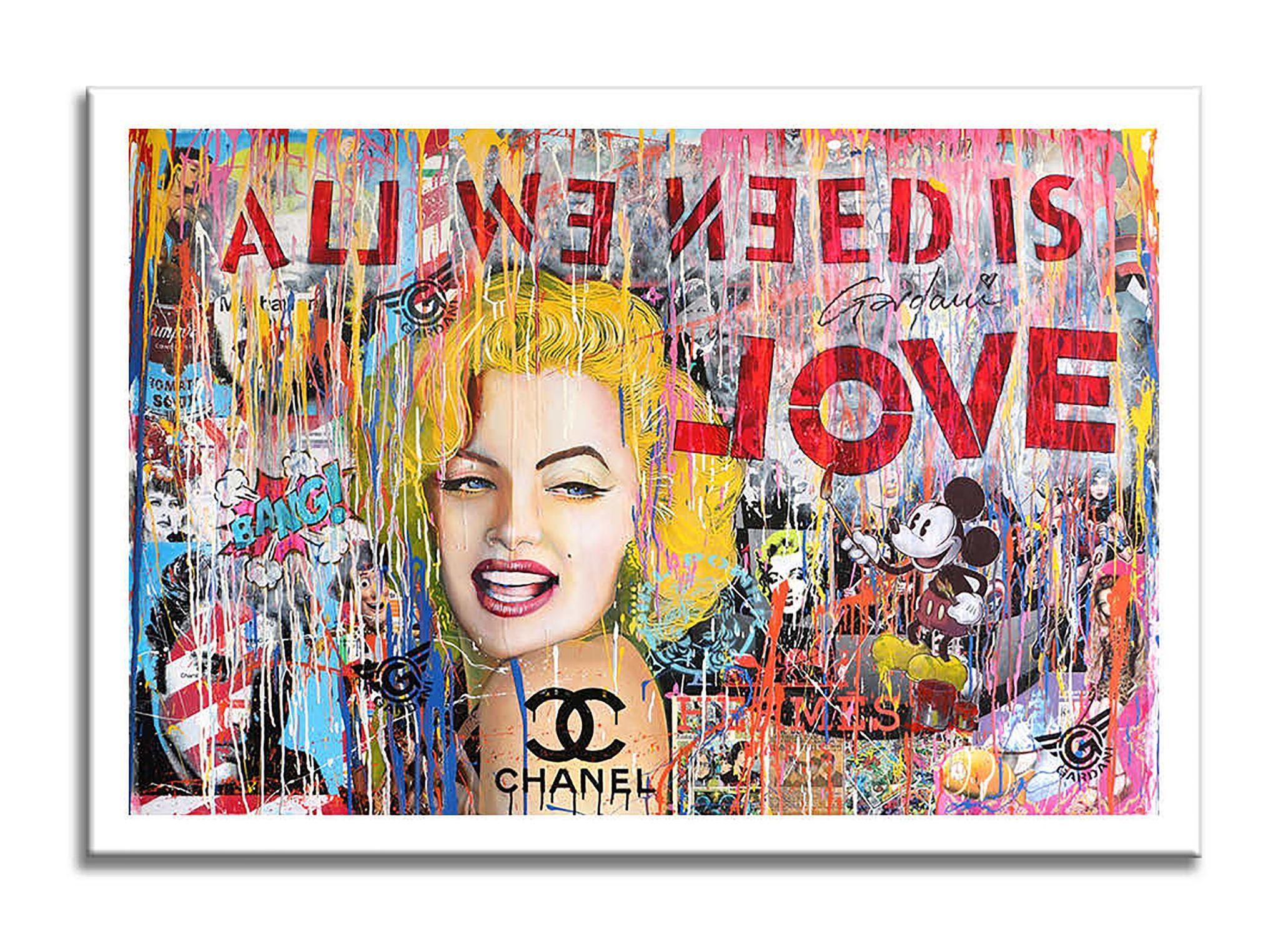 Marilyn All we Need â€“ Original Painting on canvas, Painting, Acrylic on Canvas For Sale 3