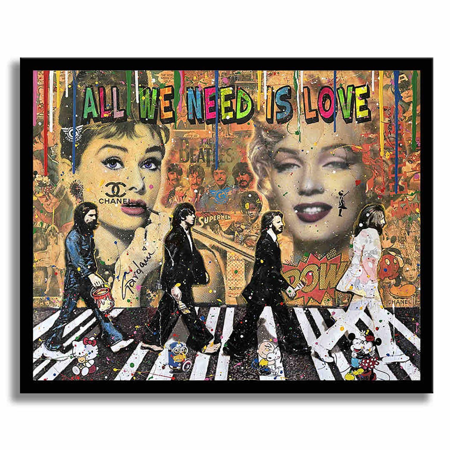 Marilyn, Audrey, Beatles “ Original Painting on ca, Painting, Acrylic on Canvas For Sale 1