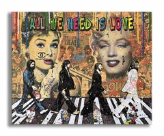 Marilyn, Audrey, Beatles “ Original Painting on ca, Painting, Acrylic on Canvas