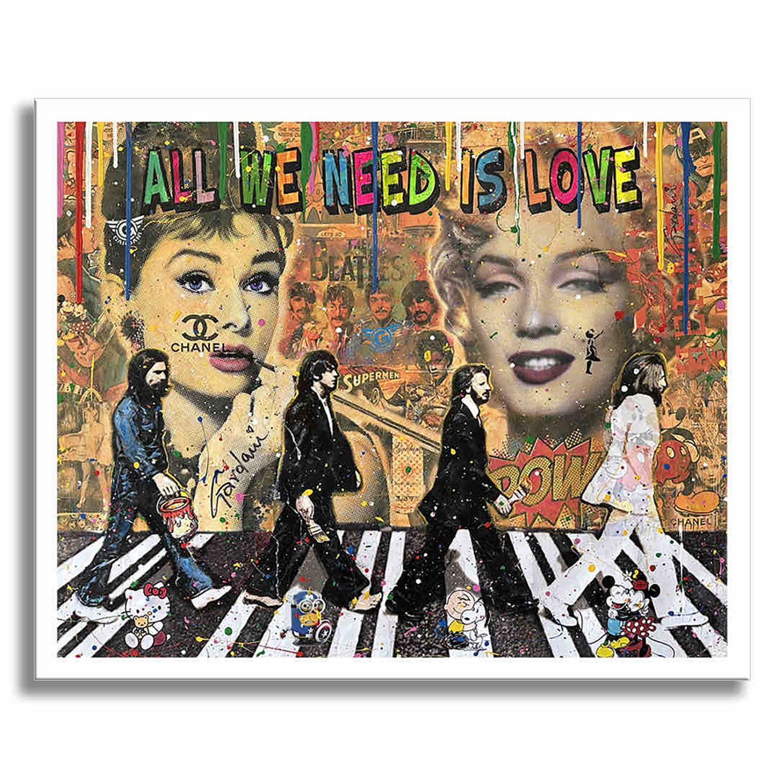 Peinture, acrylique sur toile Marilyn Audrey Beatles en vente 2