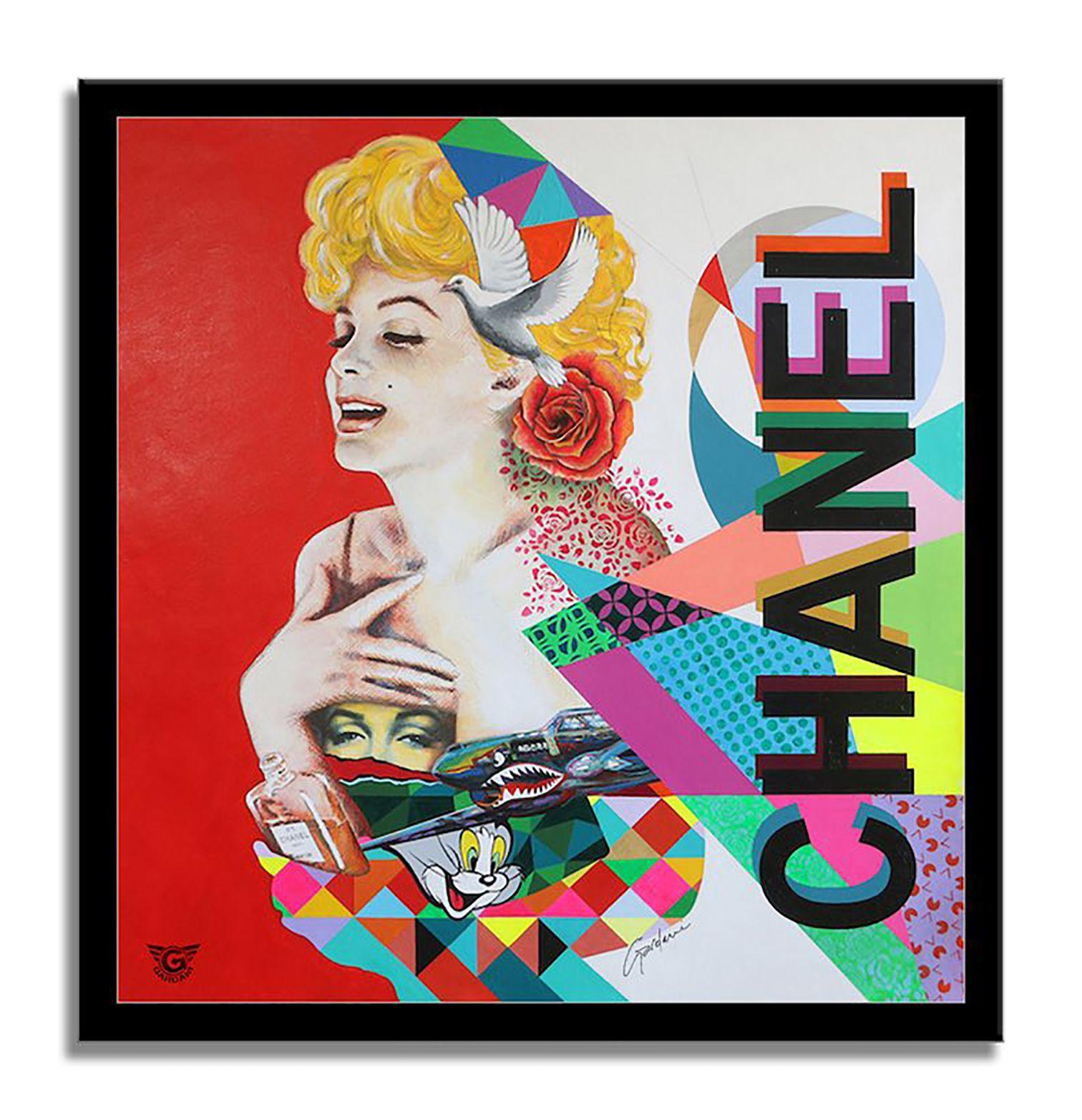 Marilyn Chanel N5, Painting, Oil on Canvas For Sale 1