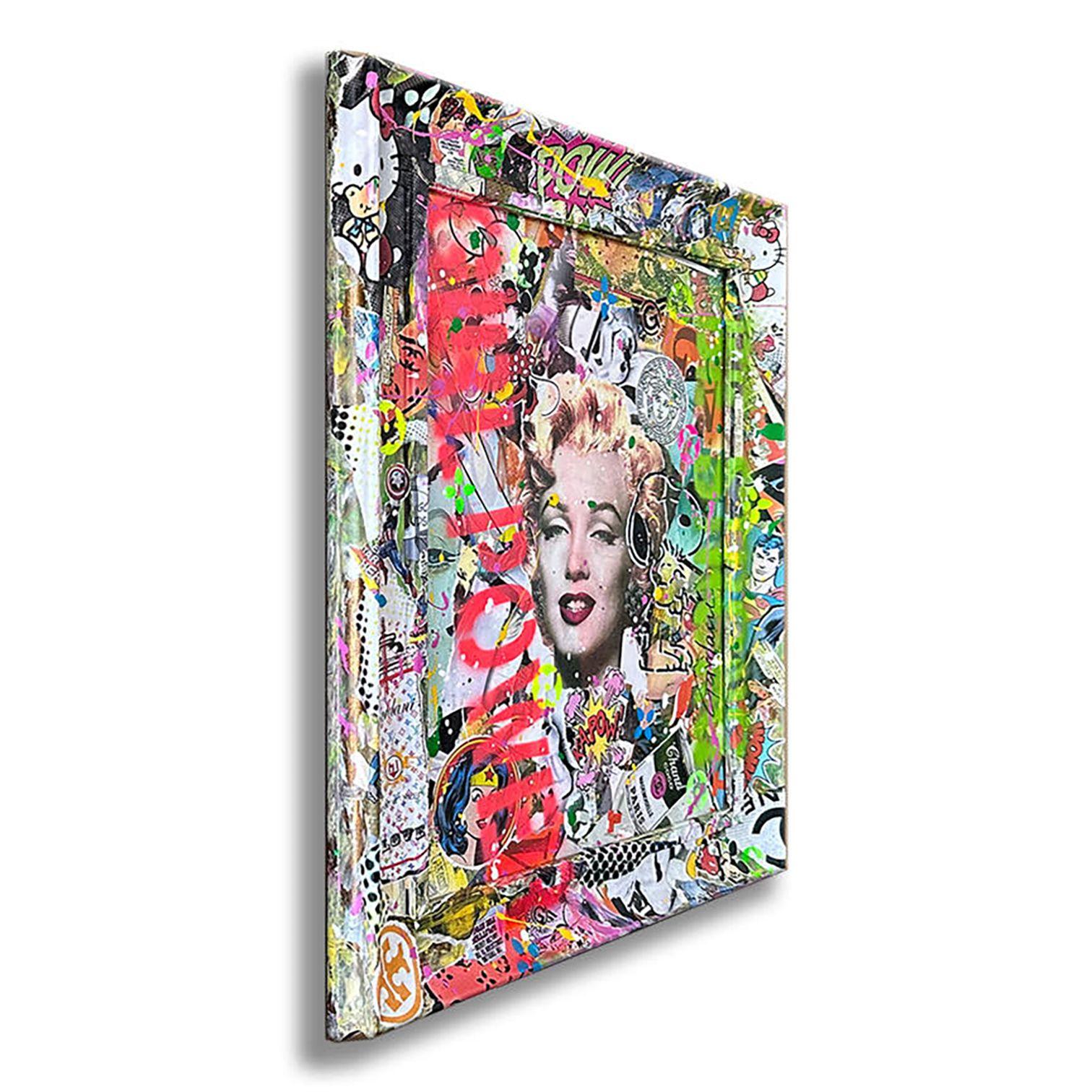 Einzigartiges Pop-Art-Originalgemälde auf Leinwand von Gardani, handsigniert vom Künstler auf der Vorder- und Rückseite, kommt mit offiziellem Gardani-Echtheitszertifikat mit einer einzigartigen Dollarschein-Sequenz als Registrierungsnummer für