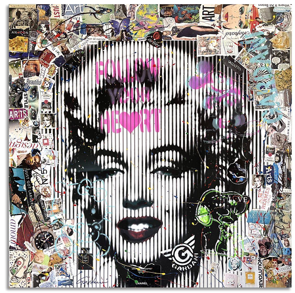 Marilyn  Heart, Painting, Acrylic on Paper