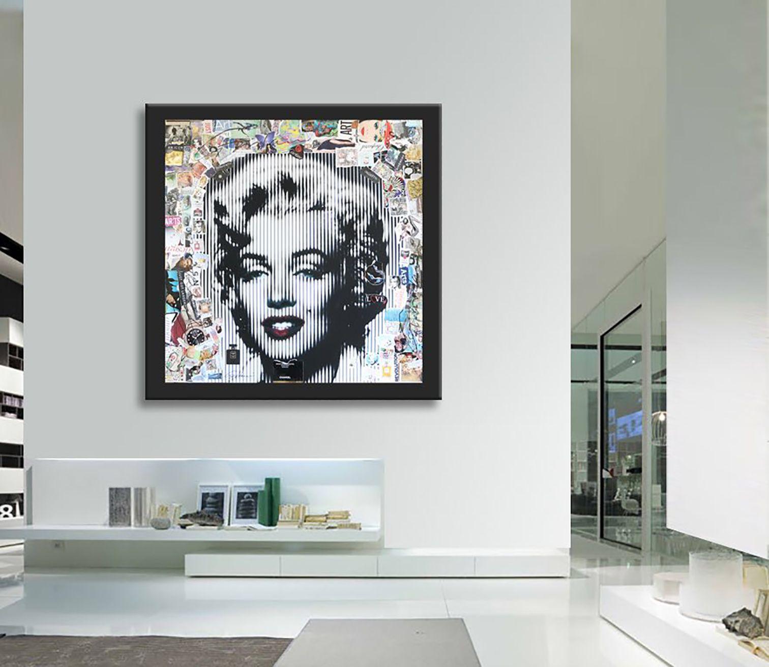 Marilyn Legend, peinture, acrylique sur papier - Pop Art Painting par Gardani Art