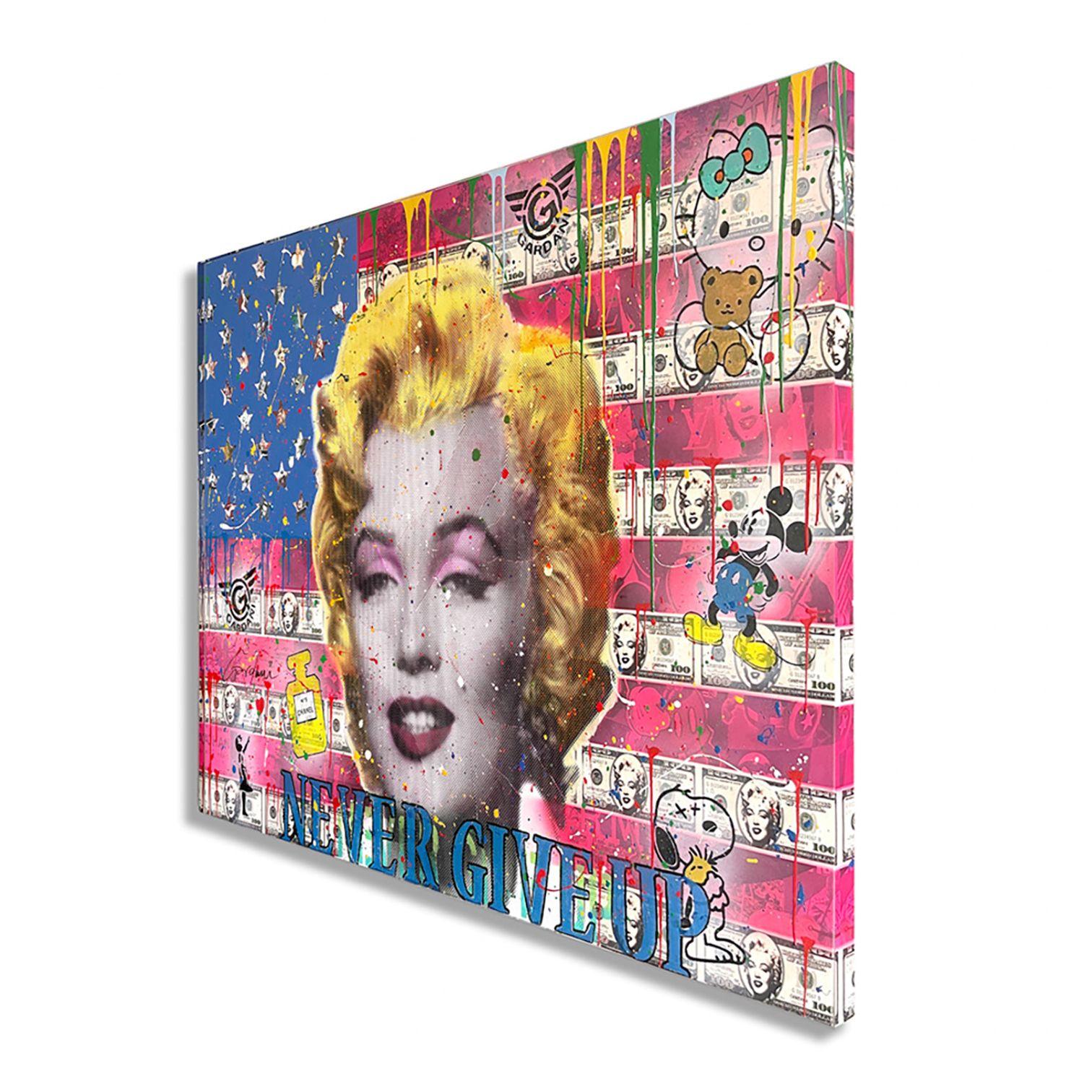 Marilyn Monroe Flag, Painting, Acrylic on Canvas For Sale 1