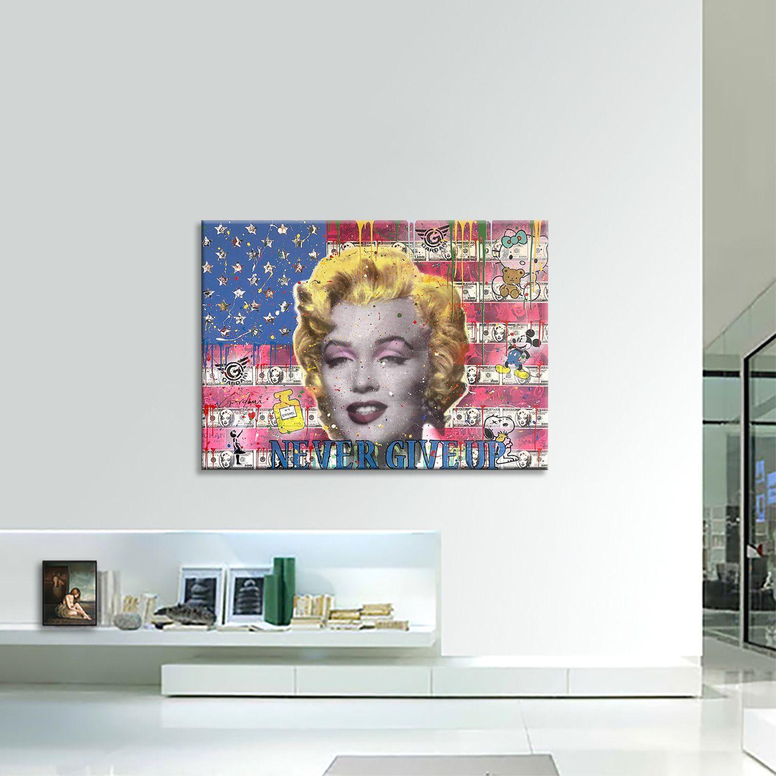 Marilyn Monroe Flag, Painting, Acrylic on Canvas For Sale 3