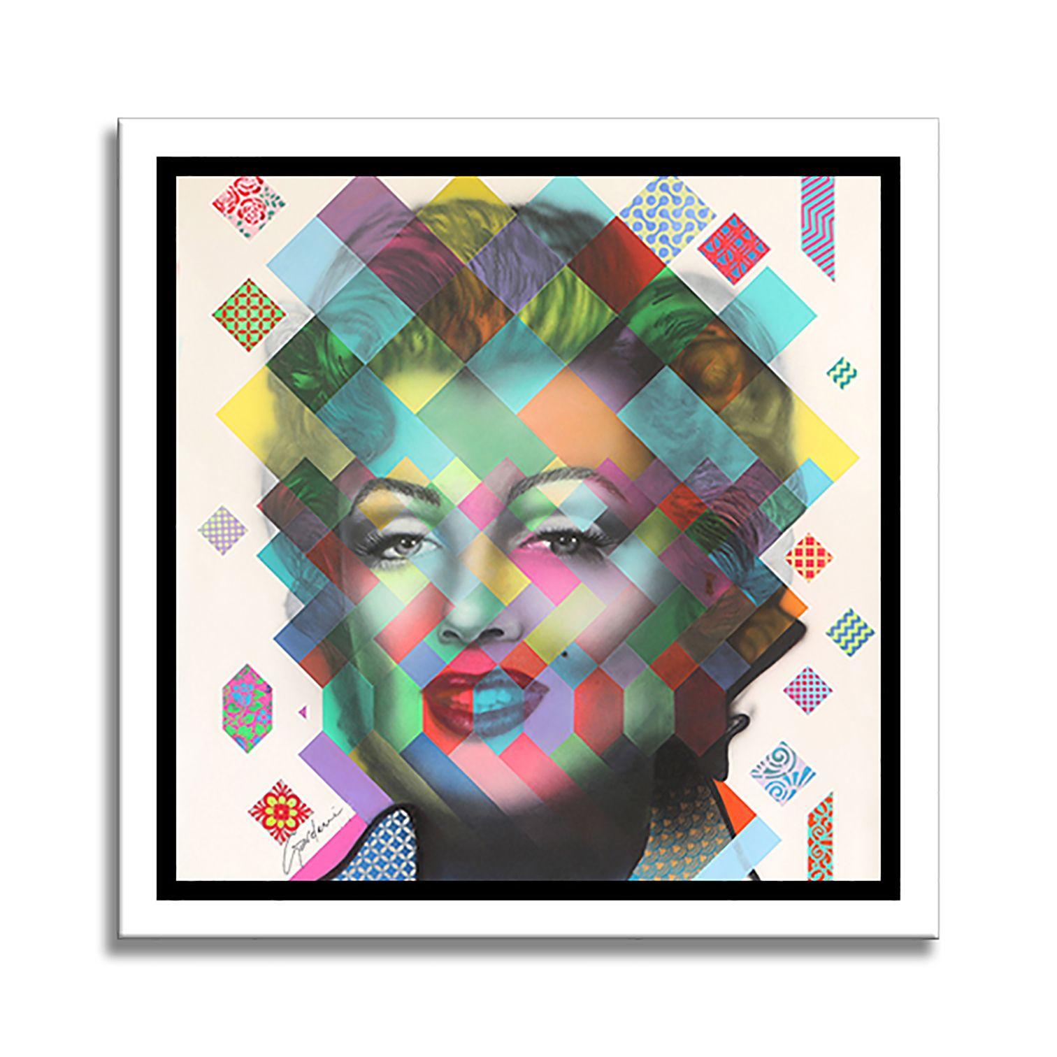 Peinture, acrylique sur toile Marilyn Monroe Paris - Pop Art Painting par Gardani Art