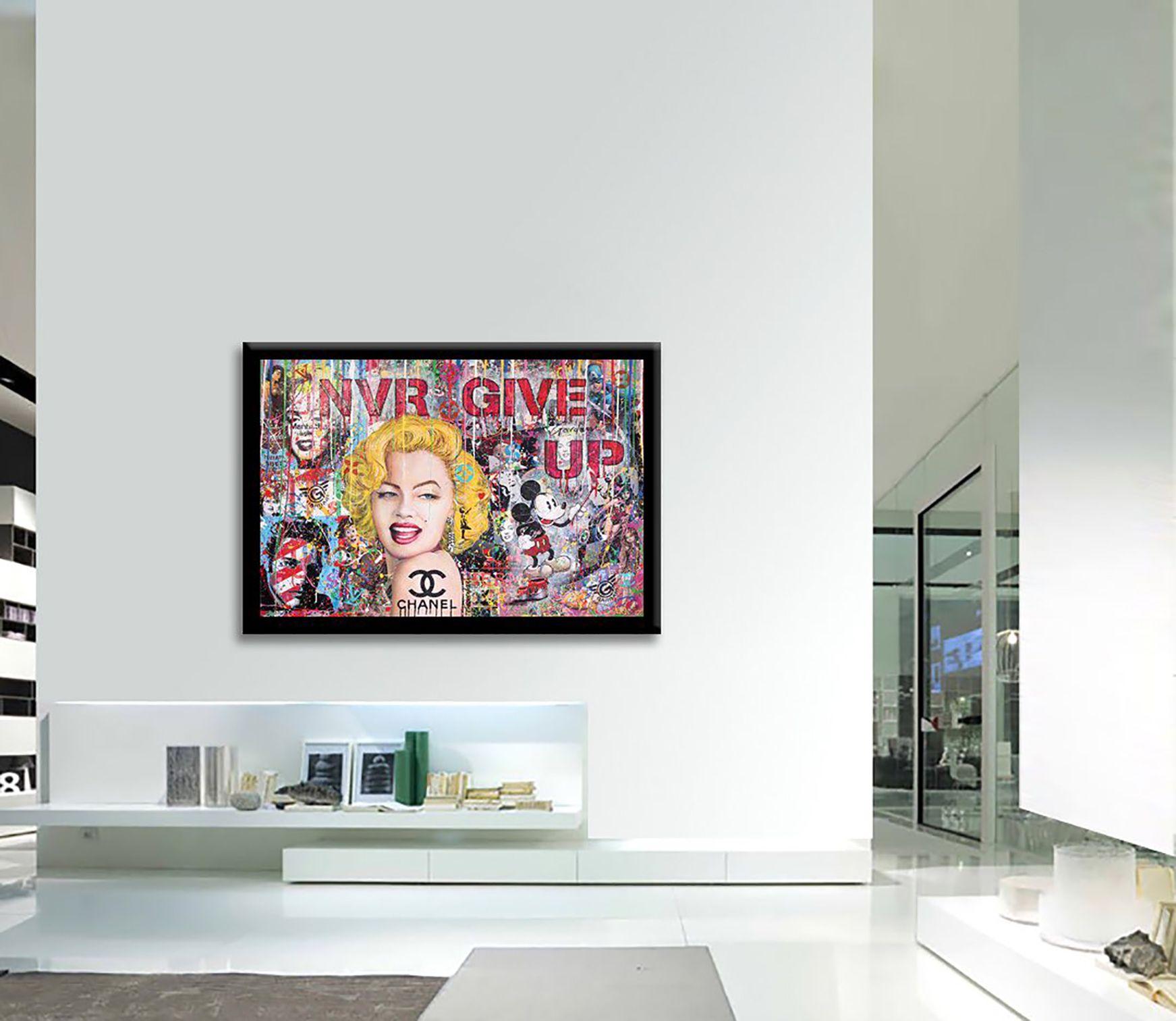 Marilyn Nvr Give UP â€“ Original Painting on Canvas, Painting, Acrylic on Canvas For Sale 2