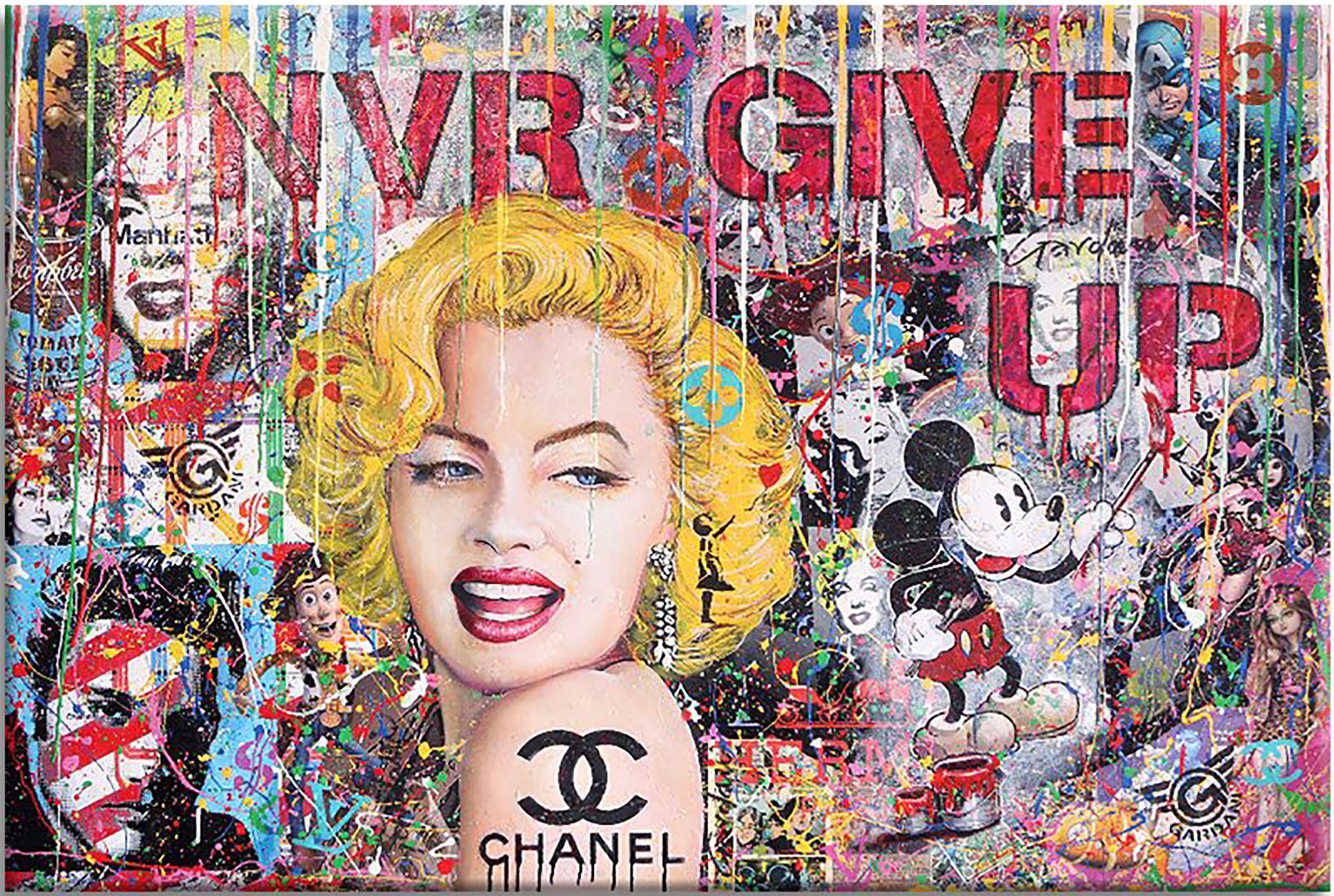 Marilyn Nvr Give UP - Peinture originale sur toile, Peinture, Acrylique sur toile - Painting de Gardani Art