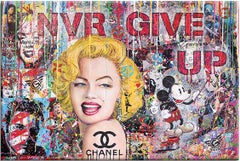 Marilyn Nvr Give UP - Peinture originale sur toile, Peinture, Acrylique sur toile