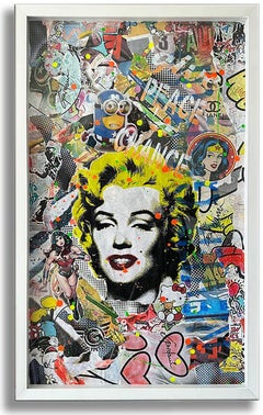 Marilyn sky, Painting, Acrylic on Paper