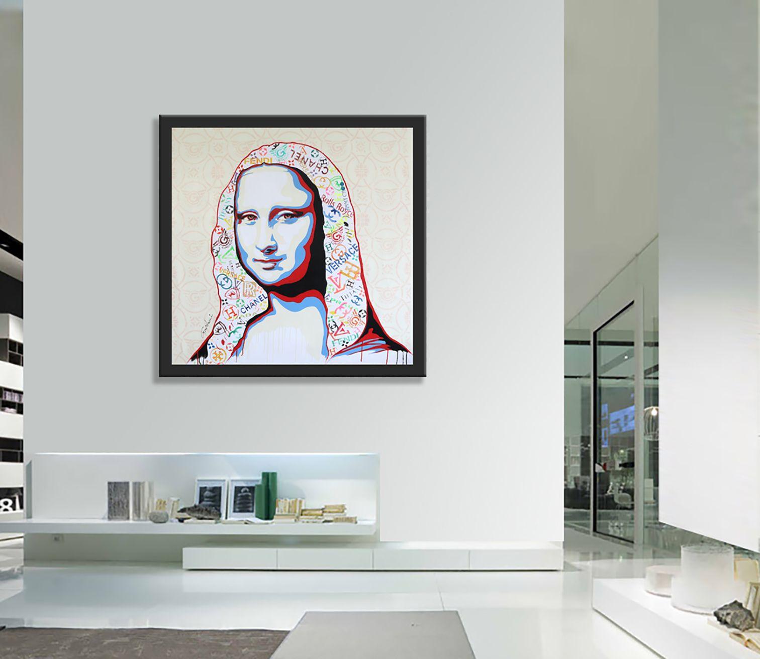 Meet the Mona Lisa, Painting, Acrylic on Canvas For Sale 2
