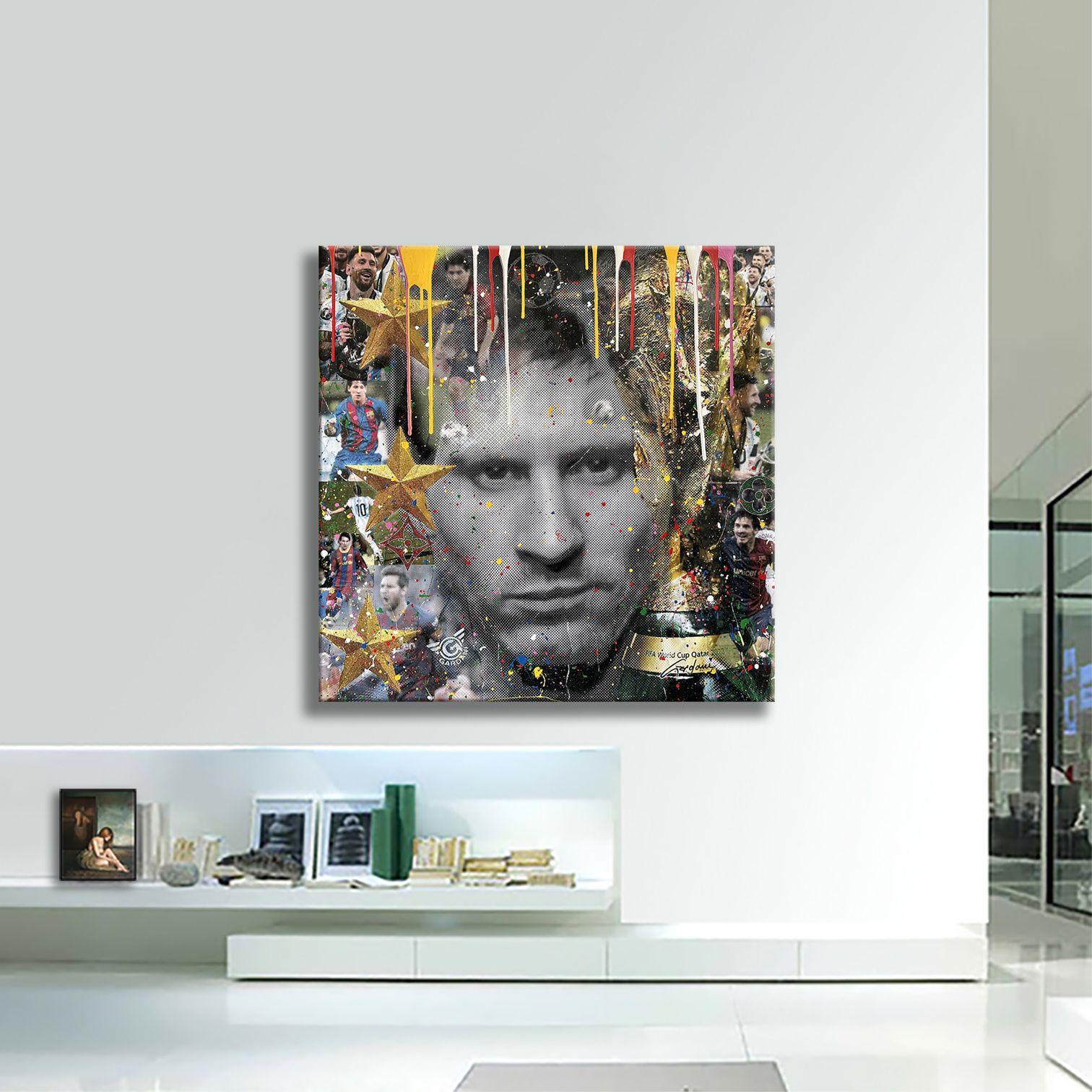 Messi the Best â€“ Original Painting on canvas, Painting, Acrylic on Canvas For Sale 1