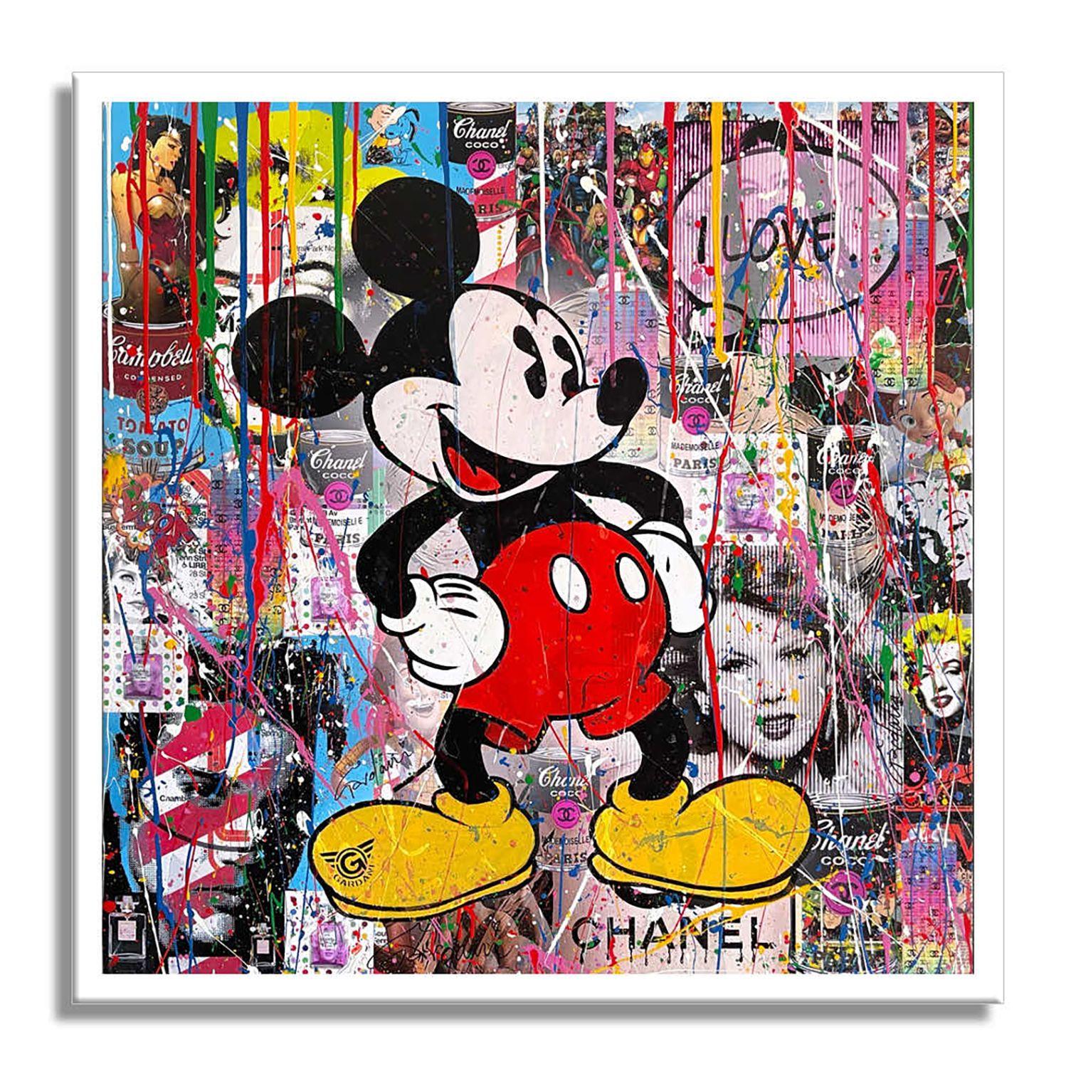 Mickey â€ I Loveâ€¦, Peinture, Acrylique sur toile en vente 2