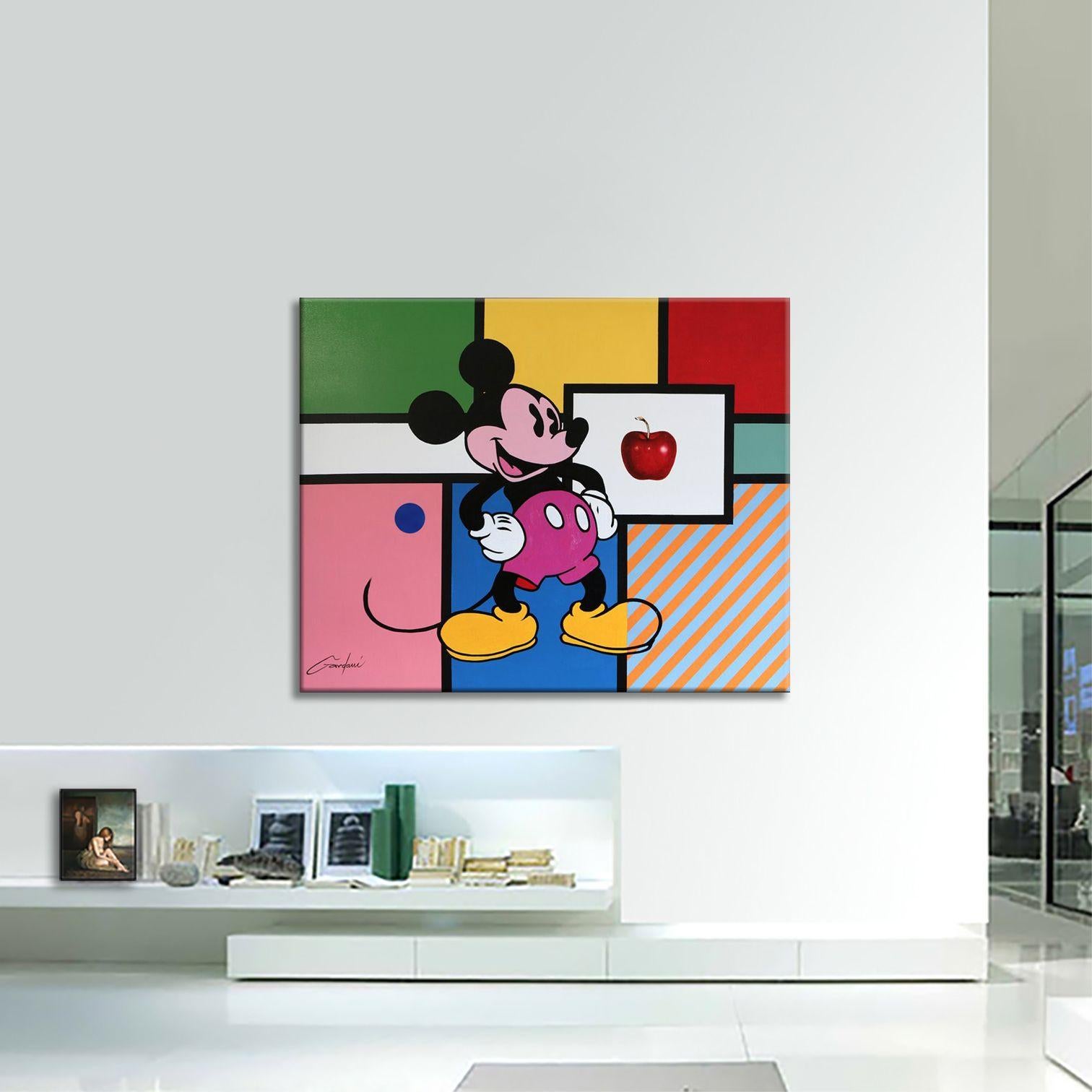Mickey Apple, Painting, Acrylic on Canvas For Sale 3
