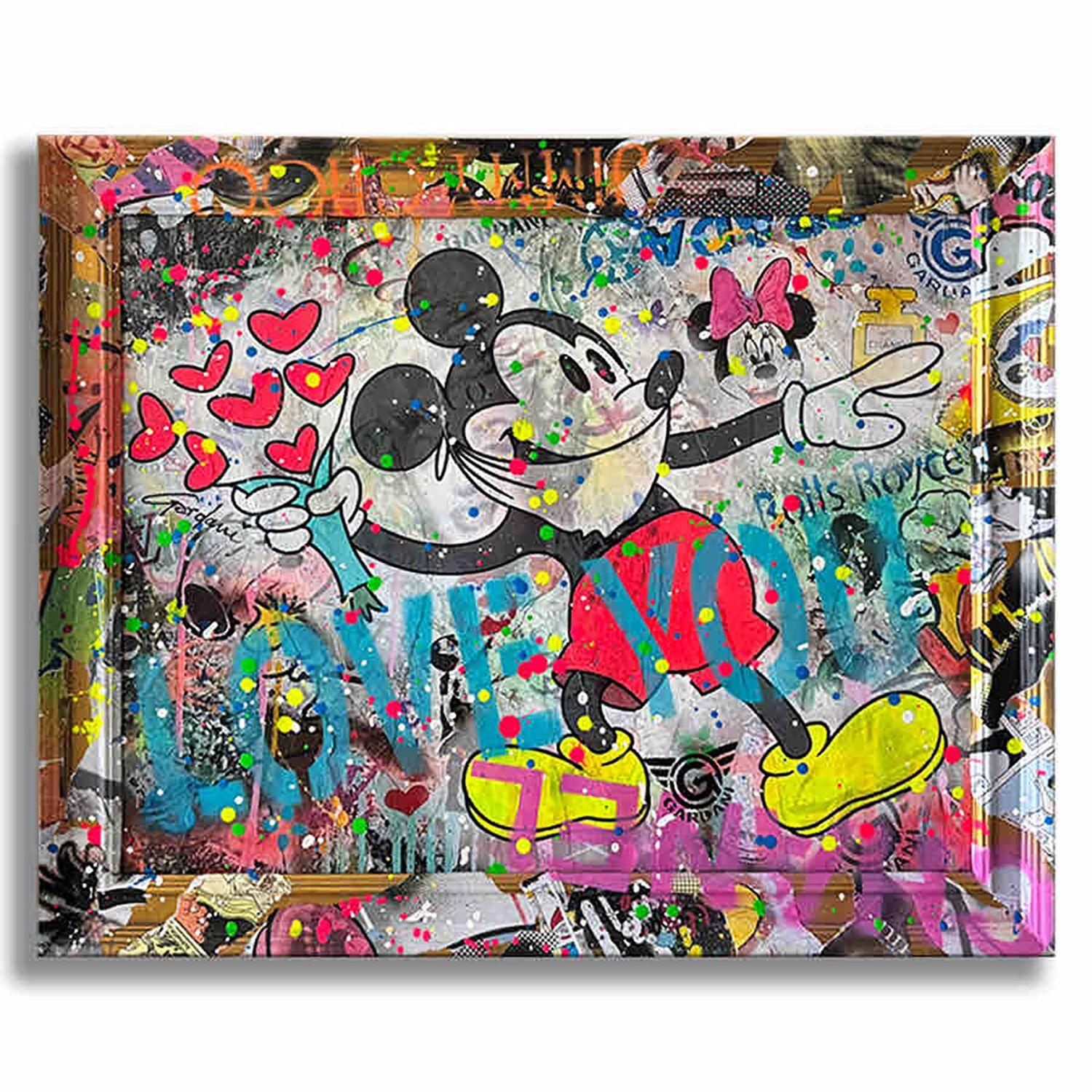 Peinture Pop Art originale sur toile de Gardani, unique en son genre, signée à la main par l'artiste au recto et au verso, accompagnée d'un certificat d'authenticité officiel de Gardani avec une séquence unique de billets d'un dollar comme numéro