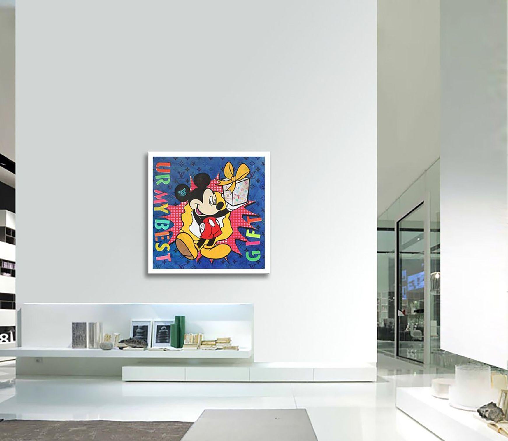 Mickey U R my best Gift, Painting, Acrylic on Canvas For Sale 3