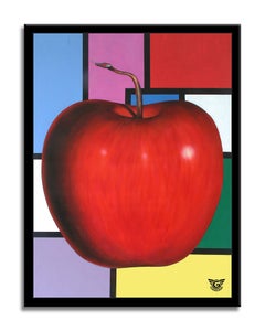 Modrian Apple, Painting, Oil on Canvas