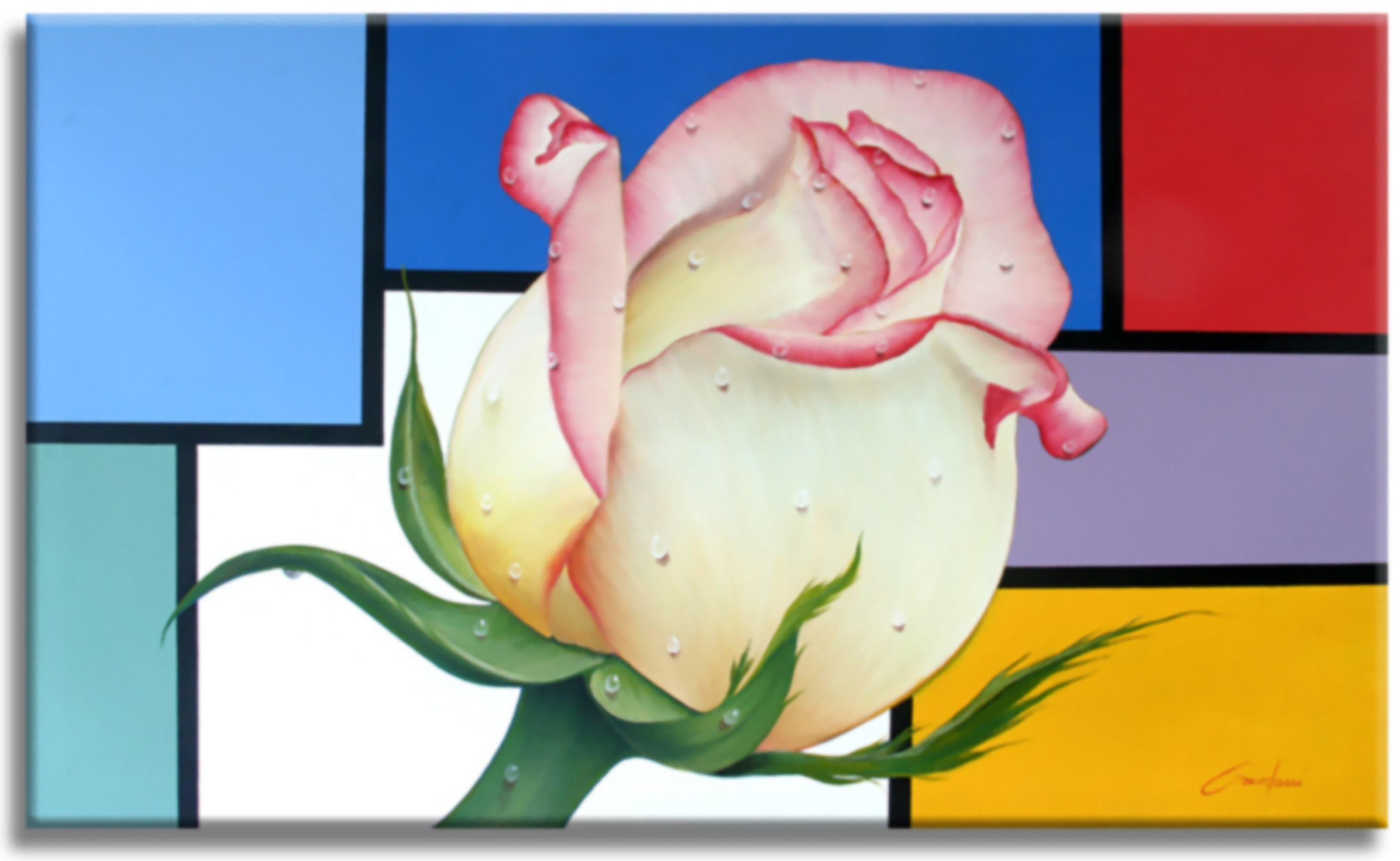 Modrian Flower, Painting, Oil on Canvas