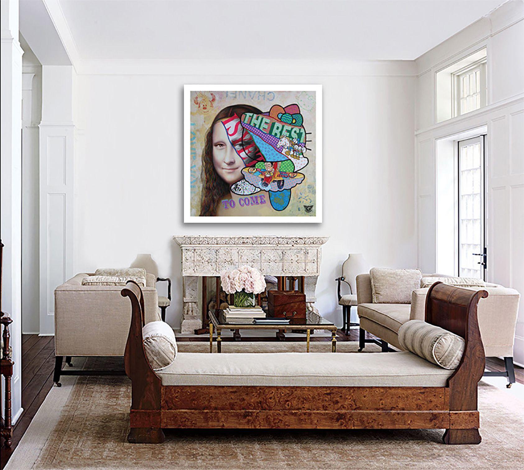 Mona Lisa Hello kitty, Painting, Oil on Canvas For Sale 4