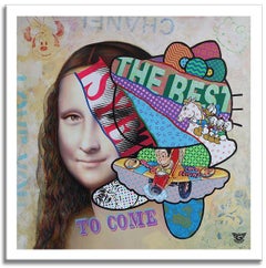 Mona Lisa Hello kitty, Painting, Oil on Canvas