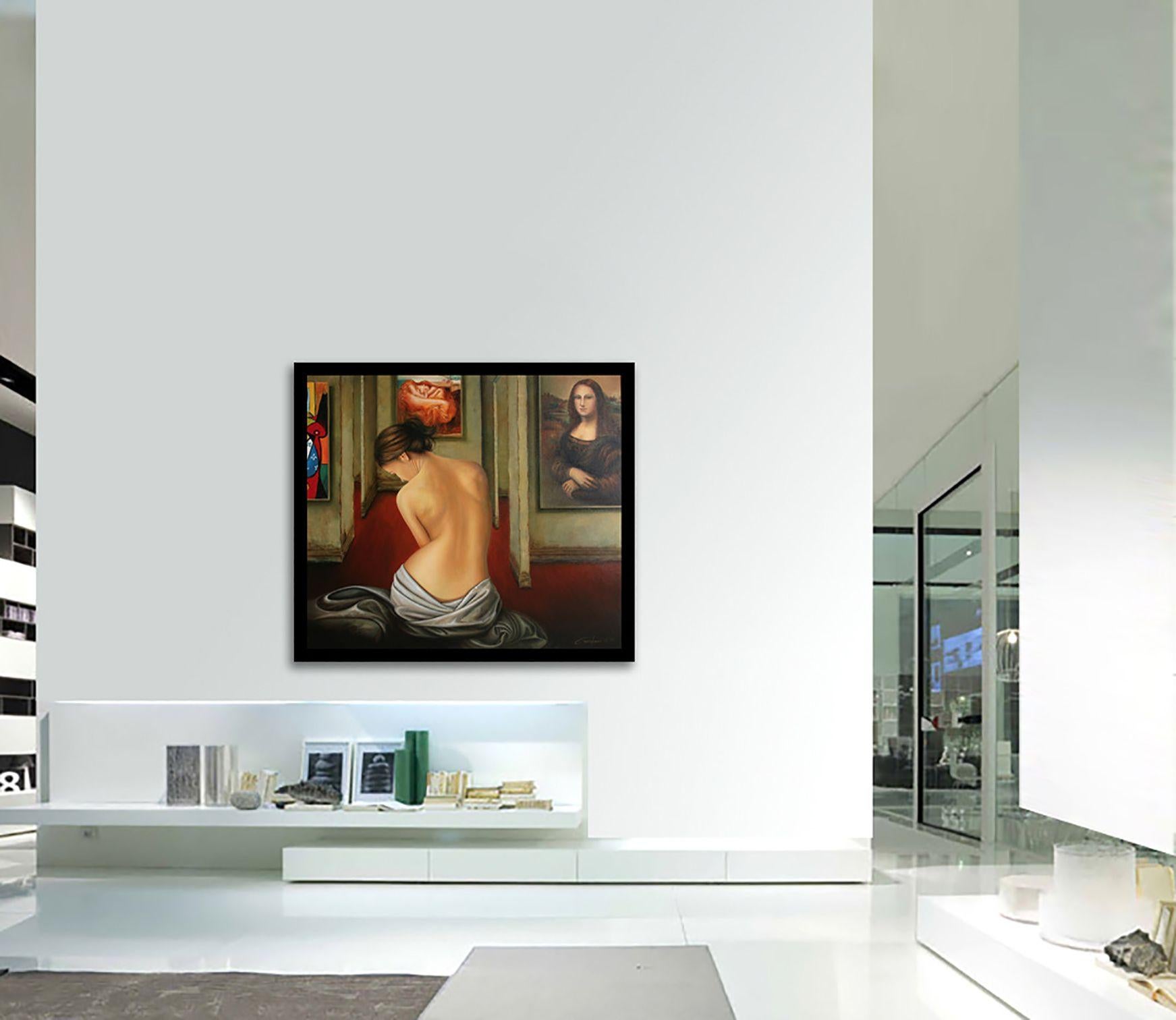 Mona Lisa, Painting, Oil on Canvas For Sale 3