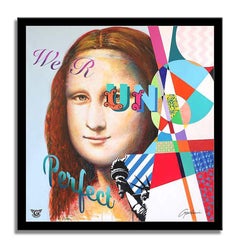 Mona Lisa-We R Un-Perfect, Gemälde, Acryl auf Leinwand