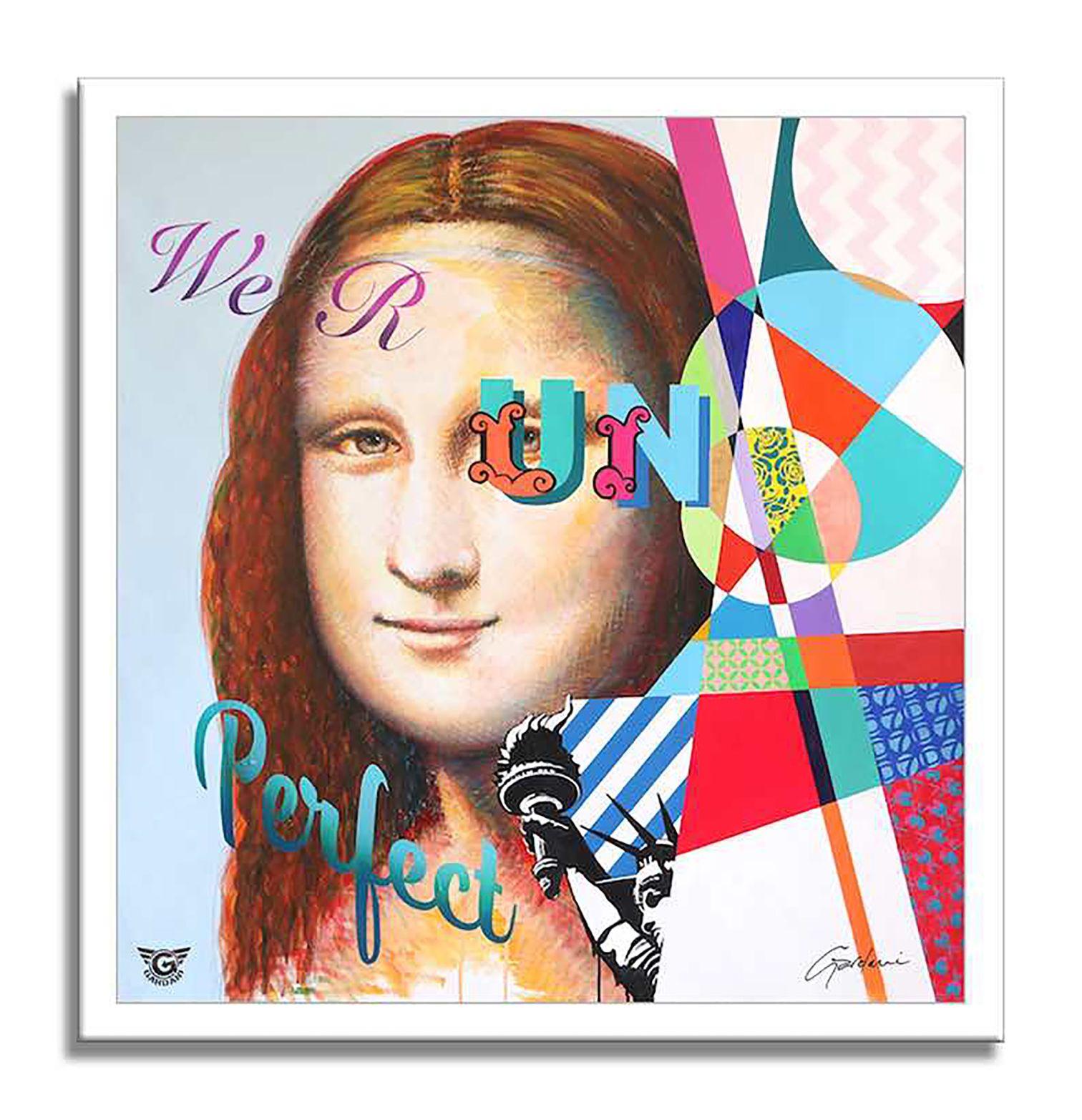 Mona Lisa-We R Un-Perfect, Painting, Acrylic on Canvas For Sale 2