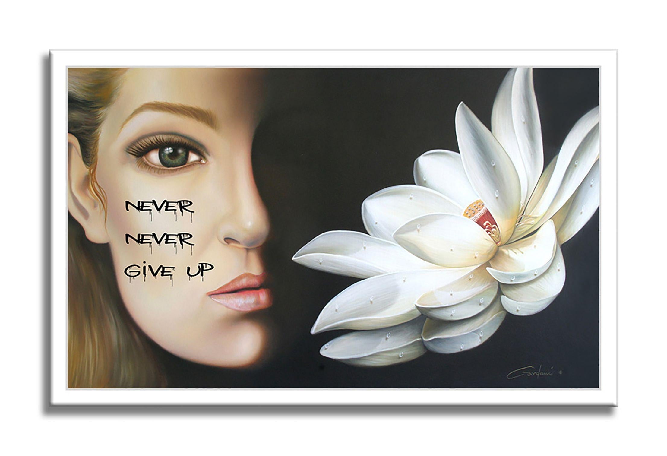 Never Give Up, Painting, Oil on Canvas For Sale 2