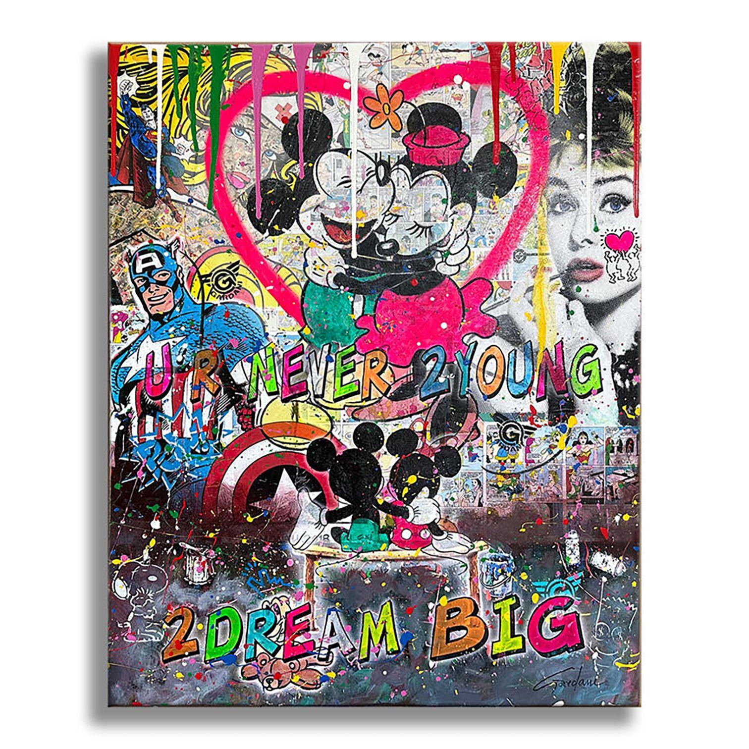 Jamais trop jeune - Peinture originale sur toile, Peinture, Acrylique sur toile