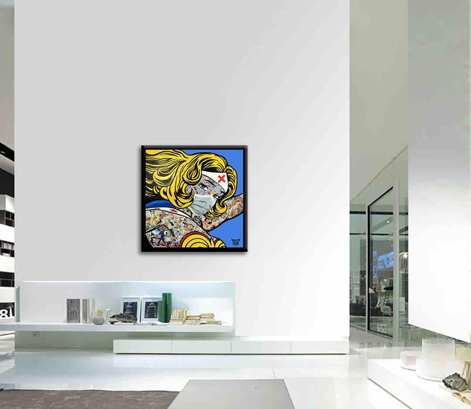 Nurse Power, Painting, Acrylic on Canvas For Sale 1