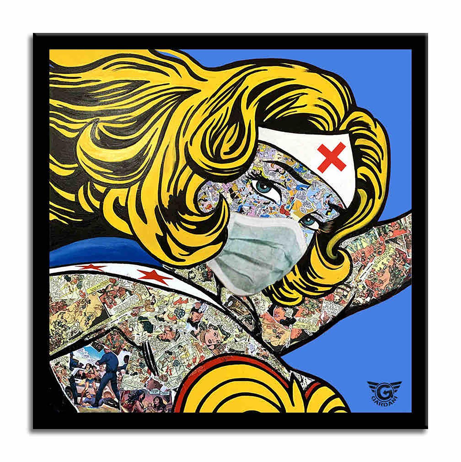 Nurse Power, Painting, Acrylic on Canvas For Sale 2