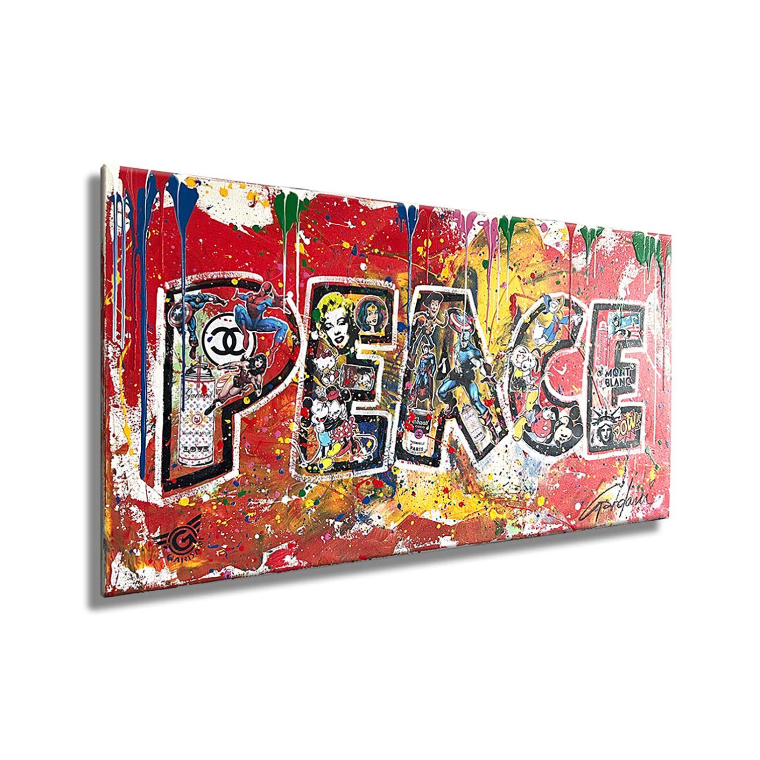 La paix  Peinture originale sur toile, peinture, acrylique sur toile - Pop Art Painting par Gardani Art