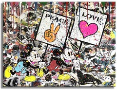 Peace Love 33 â€" OriginalgemÃ?lde auf Leinwand, GemÃ?lde, Acryl auf Leinwand