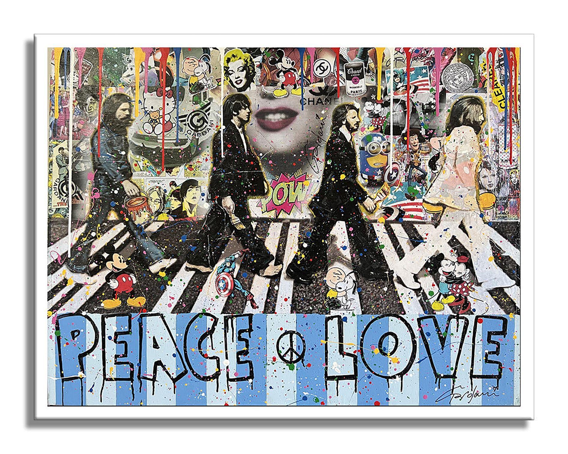 Peace Love D13 - Peinture originale sur toile, Peinture, Acrylique sur toile en vente 1