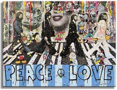 Peace Love D13 â€" OriginalgemÃ?lde auf Leinwand, GemÃ?lde, Acryl auf Leinwand