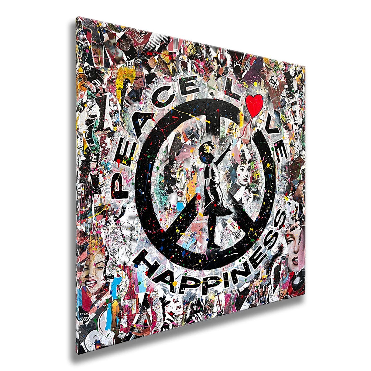 Peace Love H. â€“ Original Painting on Canvas, Painting, Acrylic on Canvas For Sale 2