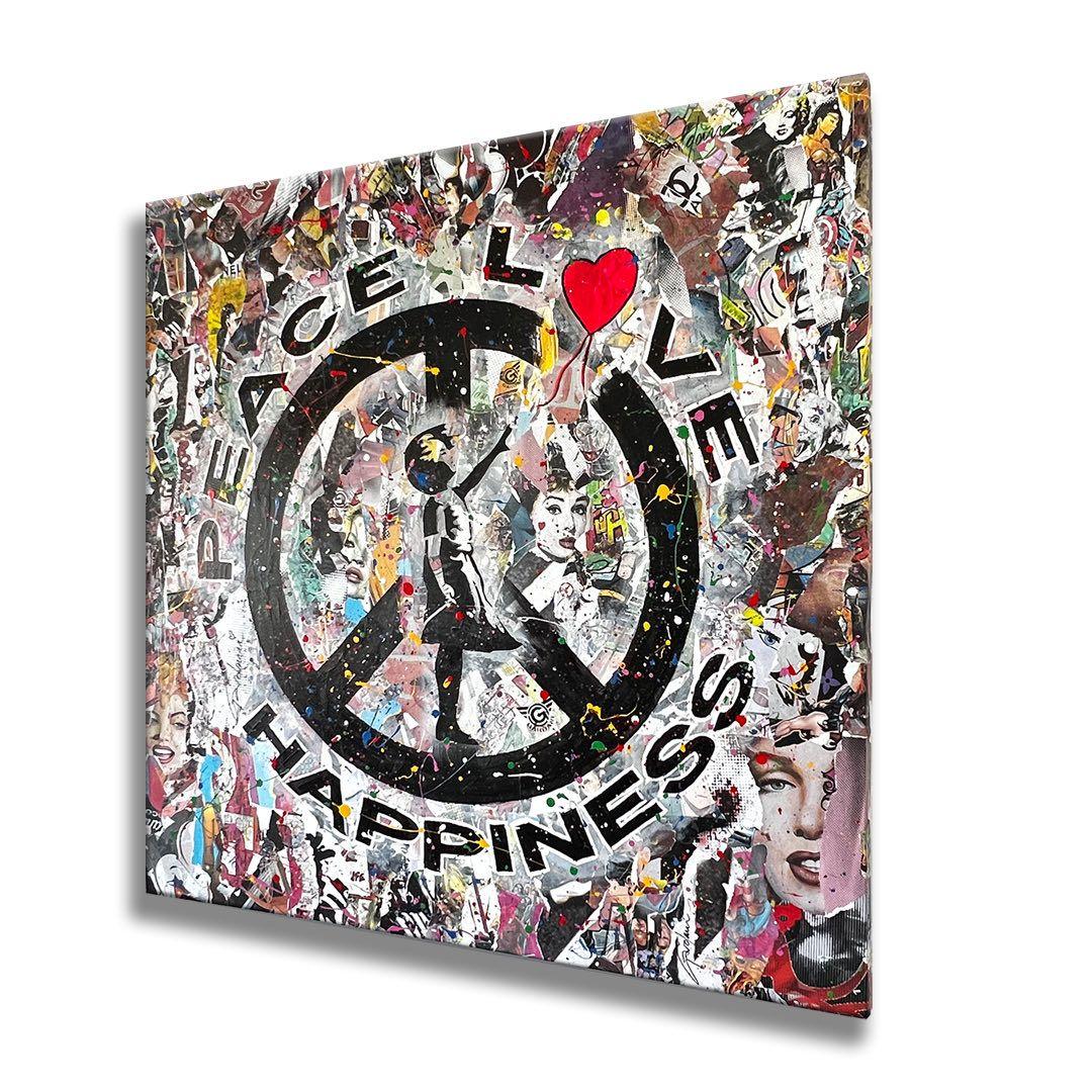 Peace Love H. â€“ Original Painting on Canvas, Painting, Acrylic on Canvas For Sale 3