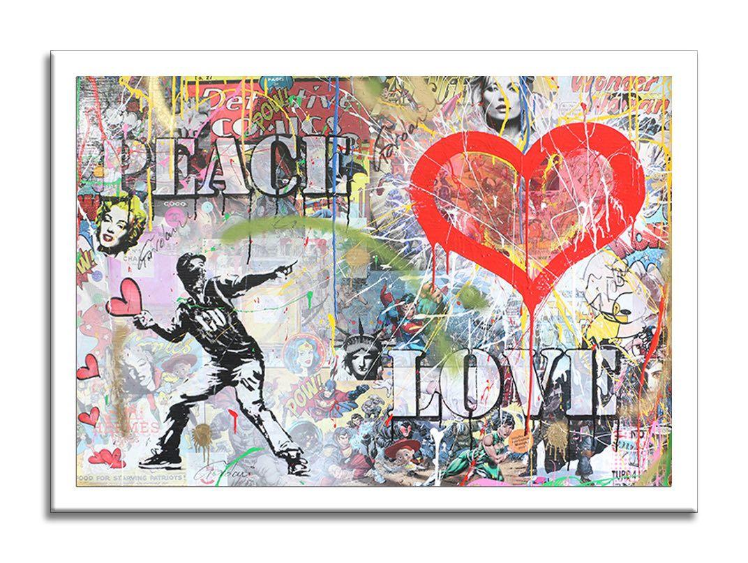 Frieden und Liebe, Gemälde, Acryl auf Leinwand im Angebot 1