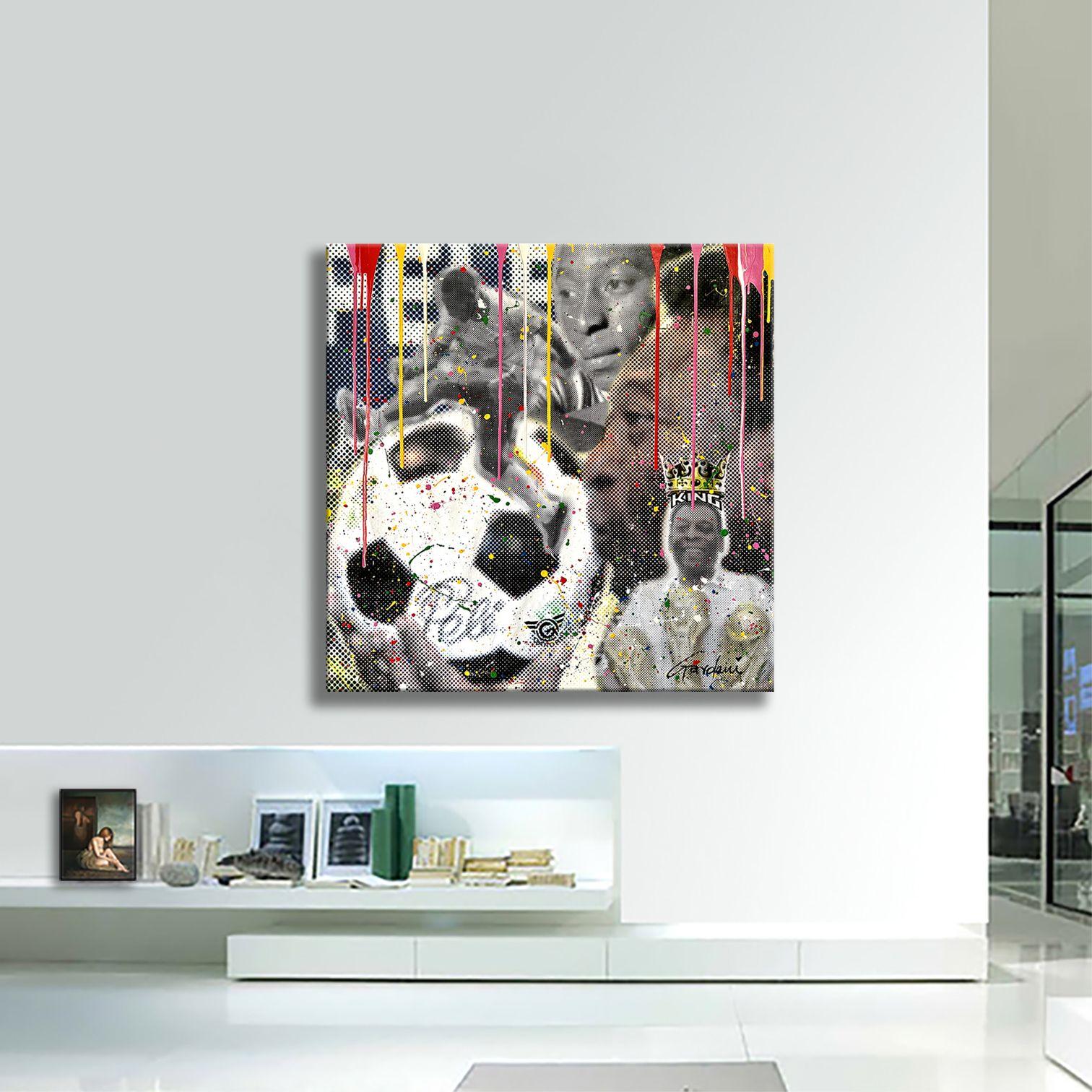 PELE the KING â€“ Original Painting on canvas, Painting, Acrylic on Canvas For Sale 1
