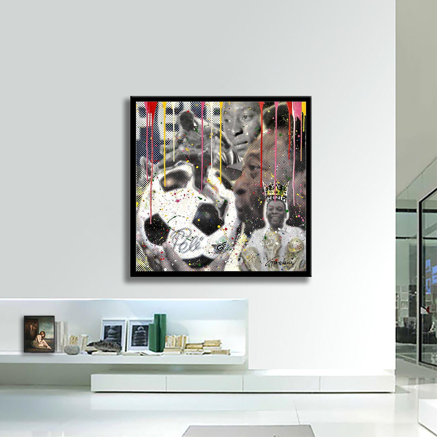 PELE the KING â€“ Original Painting on canvas, Painting, Acrylic on Canvas For Sale 3