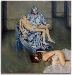 Pieta after Michelangel, Painting, Oil on Canvas