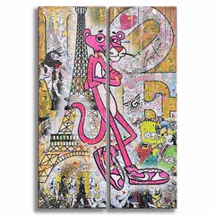 Pink Paris â€“ Original Painting on canvas, Painting, Acrylic on Canvas