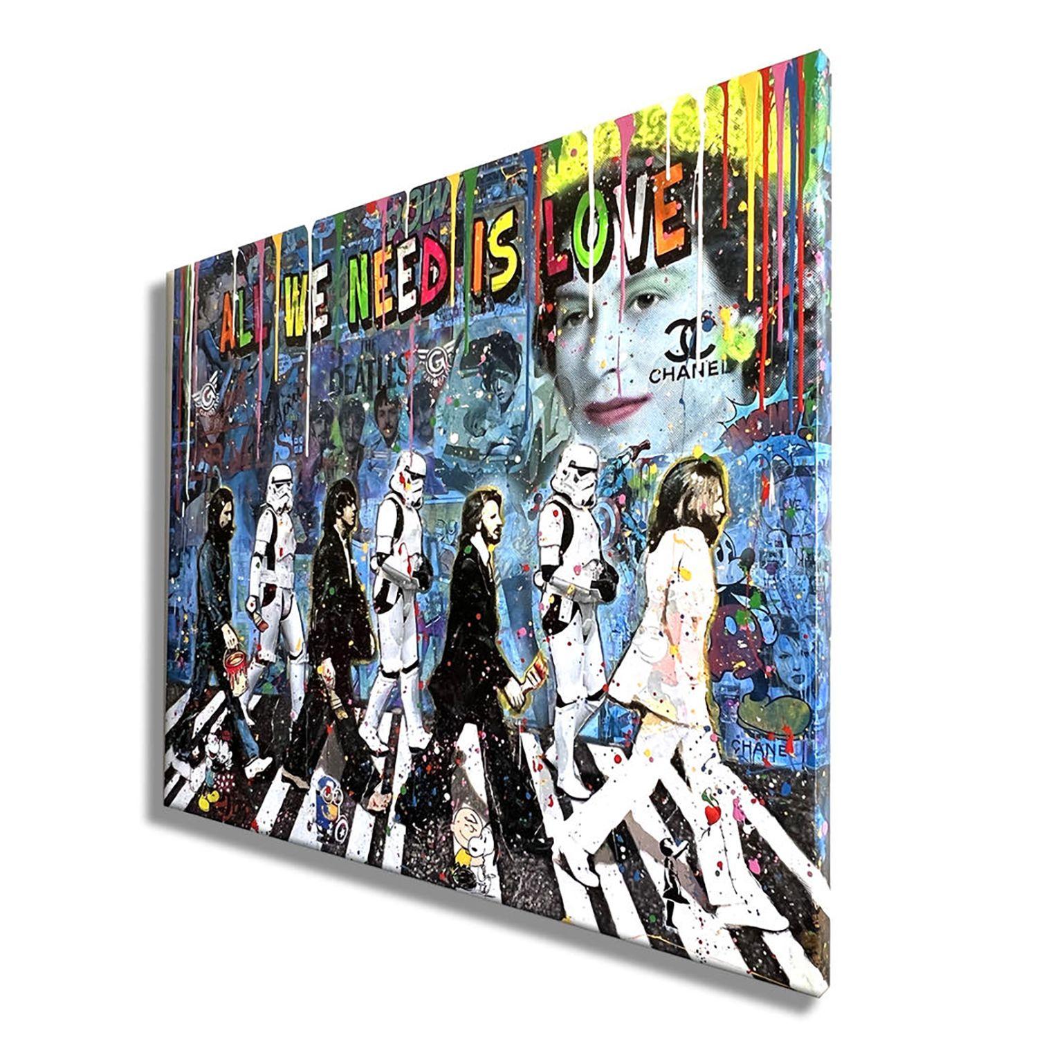 Queen Beatles Troopers â€“ Original Painting, Painting, Acrylic on Canvas For Sale 2