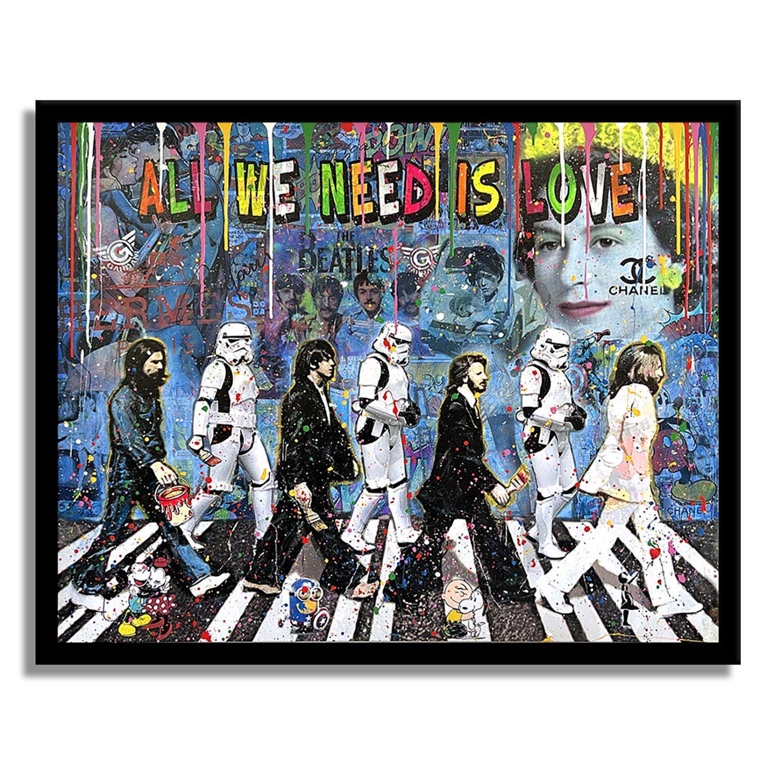 The Beatles Troopers - Peinture originale, Peinture, Acrylique sur toile en vente 1