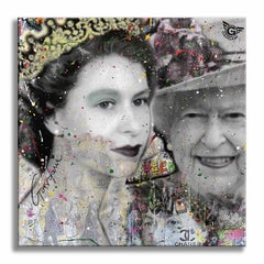 Queen Elizabeth II â€“ Original Painting on Canvas, Painting, Acrylic on Canvas