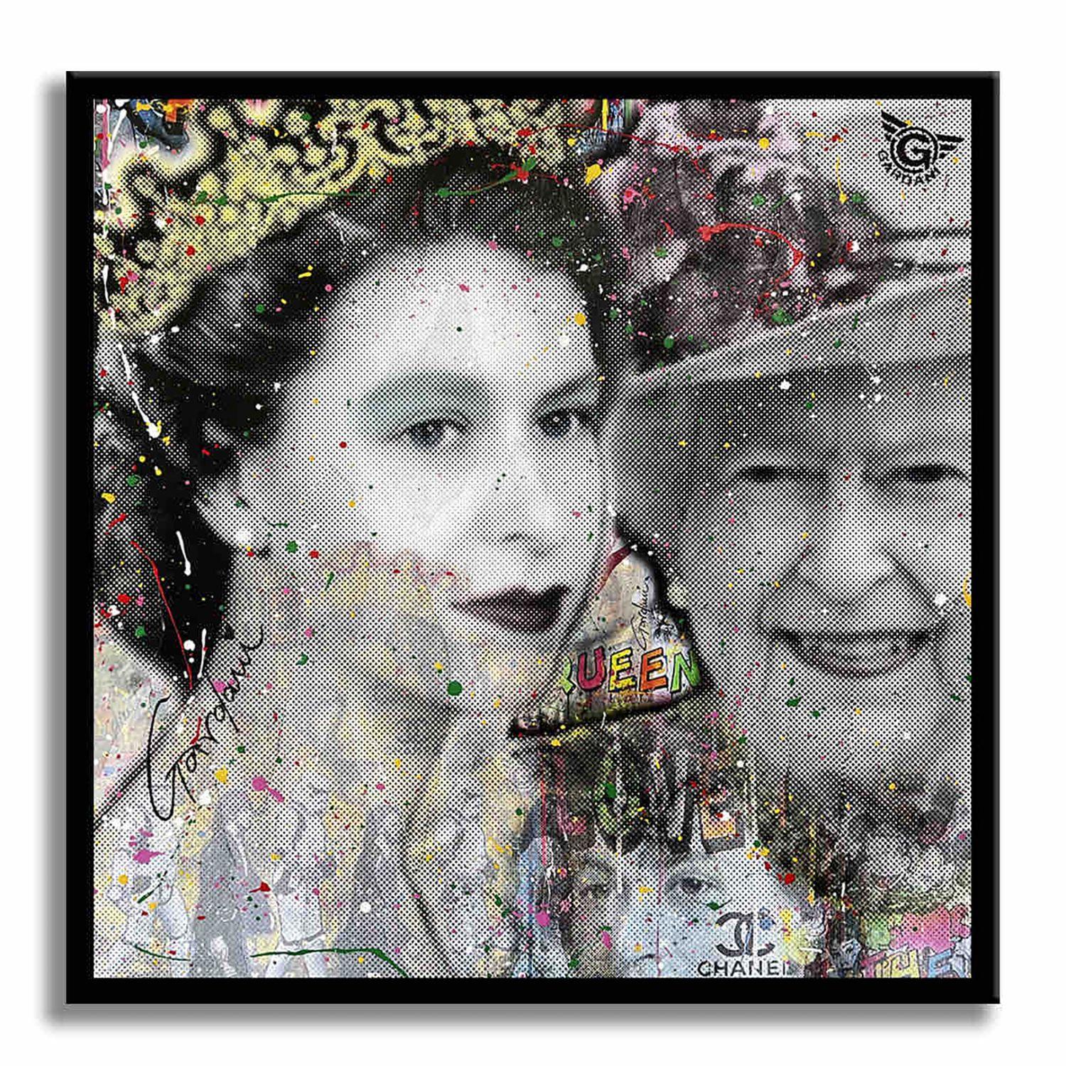 Queen Elizabeth II â€“ Original Painting on Canvas, Painting, Acrylic on Canvas For Sale 2