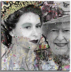 Queen Elizabeth II â€“ Original Painting on Canvas, Painting, Acrylic on Canvas