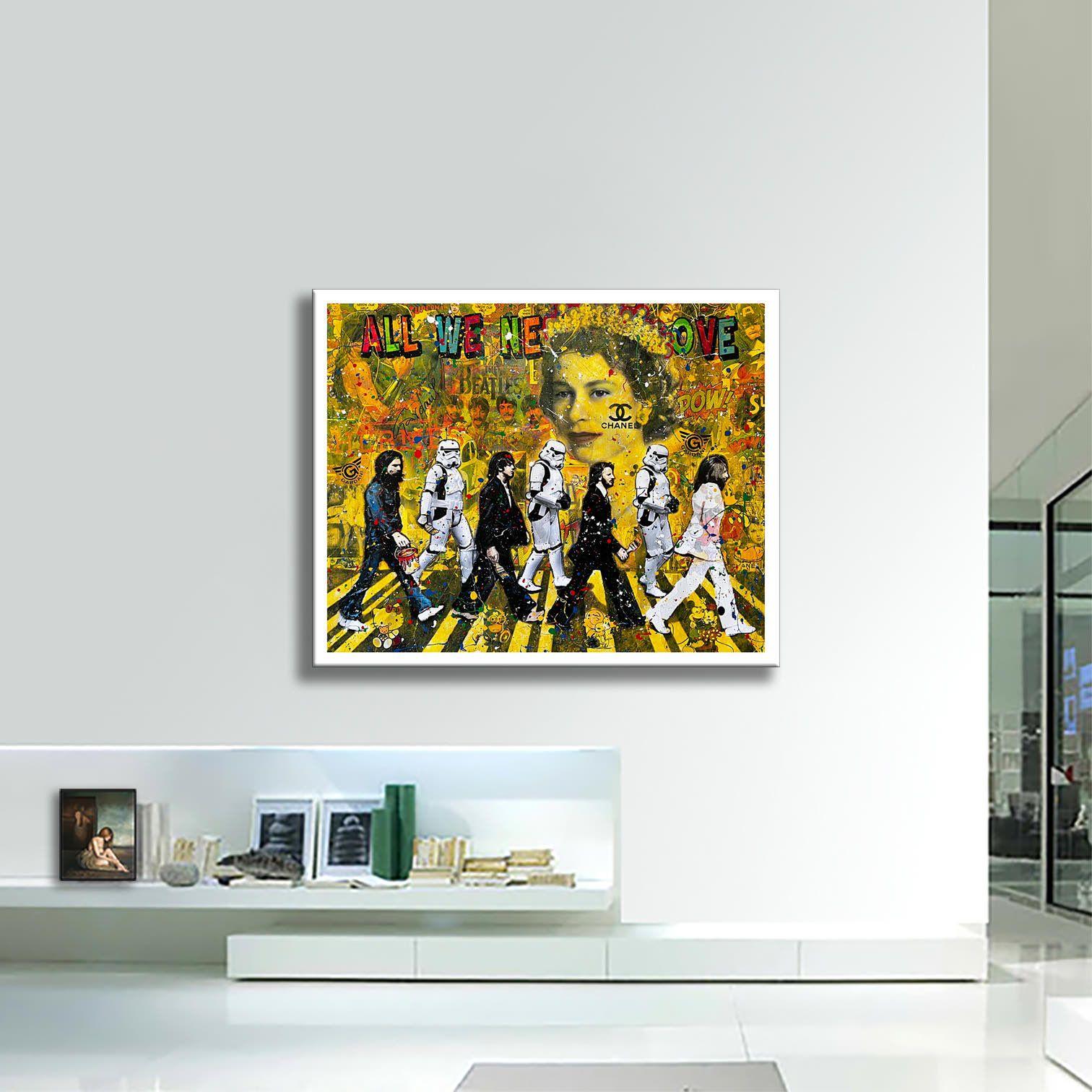 Royalty Beatles â€“ Original Painting on canvas, Painting, Acrylic on Canvas For Sale 4